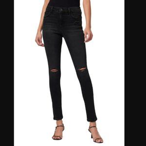 Joe's ~ High Rise, Skinny Ankle, Distressed, Curvy Black Ripped Jeans